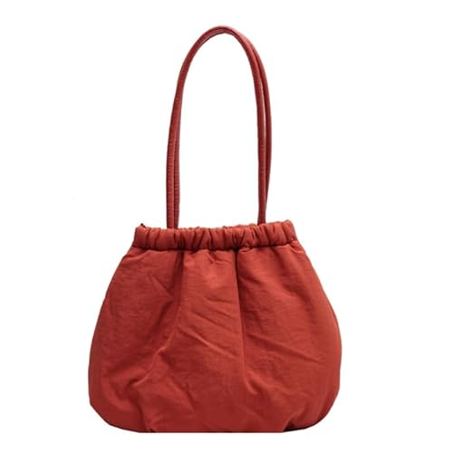 YIZITU Nylon-Tasche, gesteppt, lässig, Handtasche, großes Fassungsvermögen, plissiert, Umhängetasche, modische Reise-Hobo-Tasche für Damen, Orange von YIZITU