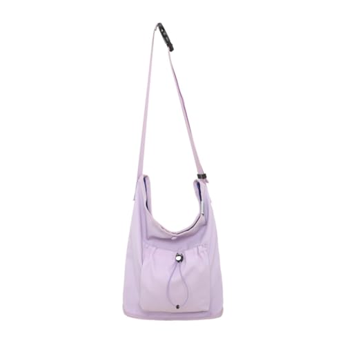 YIZITU Nylon-Tasche mit Kordelzug, Umhängetasche, lässig, Einkaufstasche, große Kapazität, Schultertasche für Mädchen und Damen, Mehrzweck-Taschen, violett von YIZITU