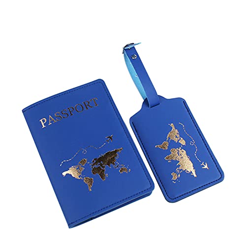 YIZITU PU-Lederhalter, Gepäckkartenhülle für Damen, Herren, Liebhaber, Paare, Hochzeit, Reisen, Brieftasche, Halter, Herren, Leder, blau, 2 Stück, Mass Beauty YIZITU PU-Lederhalter, Gepäckkartenhülle für Damen, Herren, Liebhaber, Paare, Hochzeit, Reisen, Brieftasche, Halter, Herren, Leder, blau, 2 Stück, Mass Beauty von YIZITU
