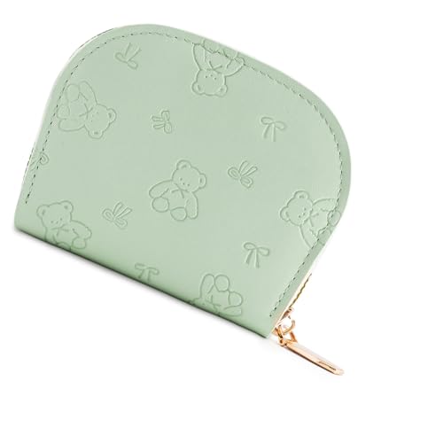 YIZITU Praktische Reißverschlüsse für Damen, kompaktes, reisefreundliches Design, geräumiger Kartenhalter für Bargeld, Karten, unverzichtbar, leichte Brieftasche für Reisen, lichtgrün, Mass Beauty von YIZITU
