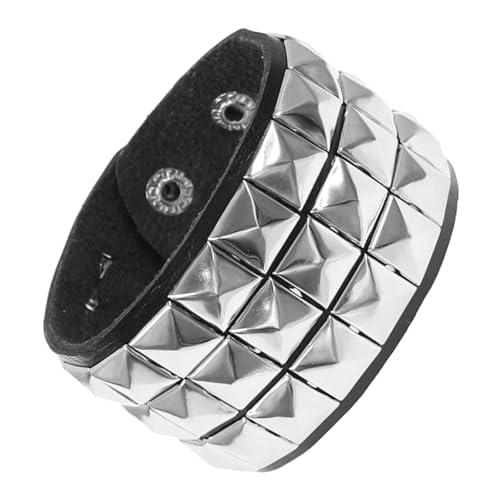 YIZITU Punk-Armband, quadratisch, mit Nieten, Ledertextur, modisch, geeignet für jugendliche Modeliebhaber, Einheitsgröße, Wie beschrieben von YIZITU