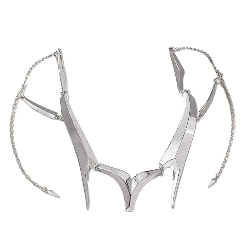 YIZITU Punk Unregelmäßige Fetische Maske Gothic Punk Mechanical Alien Fluid Face Accessoires Ohrringe Party Schmuck Für Frauen Metallmaske Für Erwachsene von YIZITU