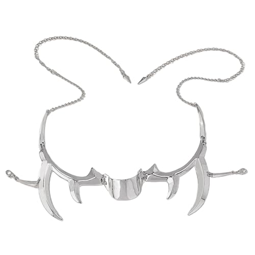 YIZITU Punk Unregelmäßige Fetische Maske Gothic Punk Mechanical Alien Fluid Face Accessoires Ohrringe Party Schmuck Für Frauen Metallmaske Für Erwachsene von YIZITU