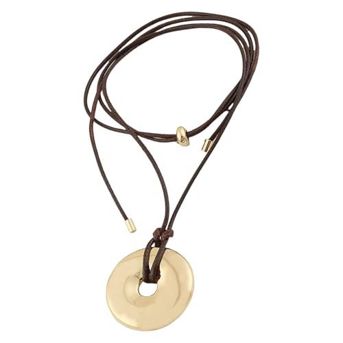 YIZITU Raffinierte Halskette Mit Weinflasche/Friedensschnalle Anhänger Seil Halskette Statement Halsschmuck Für Modeliebhaber Trendige Frauen von YIZITU