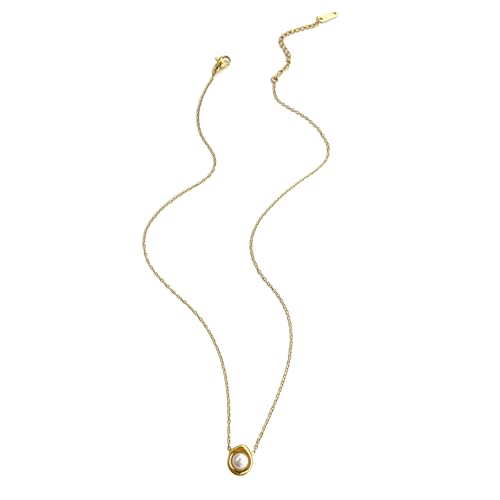 YIZITU Raffinierte Perlen Halskette Flache Schlangenkette Stapelbar Schmuck Edelstahl Textur Geeignet Für Alle Hauttöne Elegantes Accessoire Frauen von YIZITU