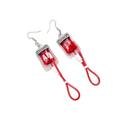 YIZITU Realistische Gefälschte Blutohrringe Mit Flüssiger Bewegung Kleines Starkes Kostümschmuckzubehör Für Dark Night Party Harz Flüssigohrringe von YIZITU