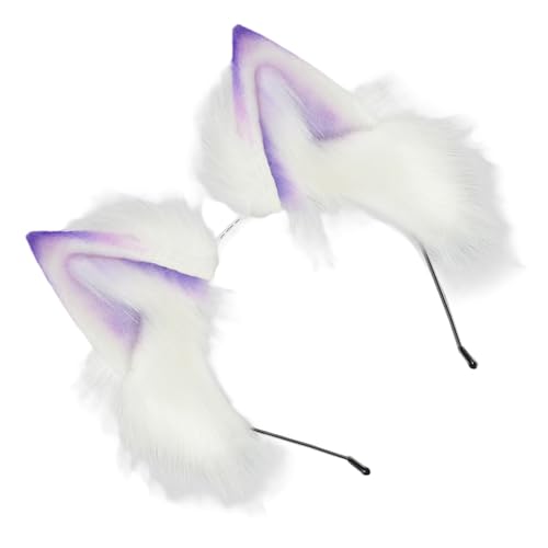 YIZITU Realistische Verstellbare Katzen Ohrhörer Stirnbänder Plüsch Haarband Multicolor Gradienten Design Cosplays Party Haarzubehör Für Jugendliche Verstellbare Cosplays Stirnbänder von YIZITU