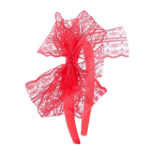 YIZITU Schöne Spitzenhaarbänder Fotostand Requisiten Spitze Kopfband Party Kopfstück Large Bow Stirnband Für Musikfestivals Haarzubehör Für Mädchen Stirnbänder von YIZITU