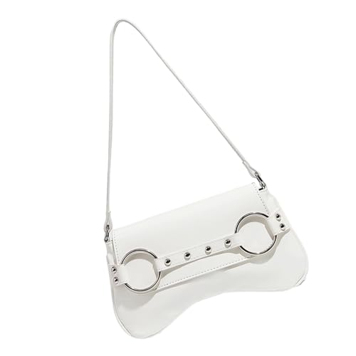 YIZITU Schultertasche für Damen, PU-Leder, Handtasche, Retro-Stil, Clutch, Geldbörse mit Verschluss, für Abendveranstaltung, Party, Alltag, weiß, One Size YIZITU Schultertasche für Damen, PU-Leder, Handtasche, Retro-Stil, Clutch, Geldbörse mit Verschluss, für Abendveranstaltung, Party, Alltag, weiß, One Size von YIZITU