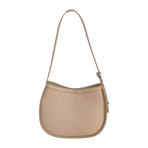 YIZITU Schultertasche für Damen, trendige, einfache Geldbörse, Handtasche, Leinen, Unterarm-Geldbörse, modische Clutches mit Reißverschluss, trendige Unterarmtasche, beige, One Size von YIZITU