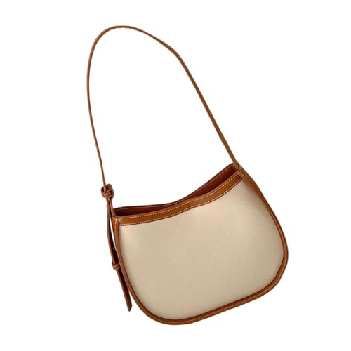 YIZITU Schultertasche für Damen, trendige, einfache Geldbörse, Handtasche, Leinen, Unterarm-Geldbörse, modische Clutches mit Reißverschluss, trendige Unterarmtasche, braun, One Size von YIZITU