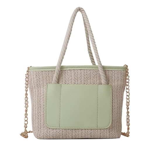 YIZITU Schultertasche für Mädchen und Frauen, gewebte Kette, trendige Tasche, Handtasche, Geldbörse, vielseitige Tasche, grün von YIZITU