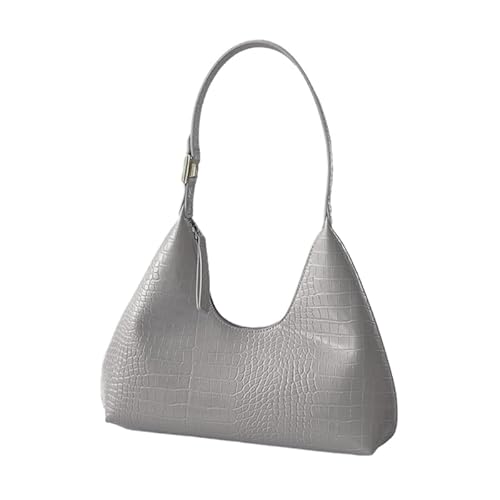 YIZITU Schultertaschen für Mädchen und Frauen, Alligator-Druck, Damen-Geldbörse, Unterarmtasche, trendige Achseltasche, modische Freizeit-Handtasche, silber von YIZITU