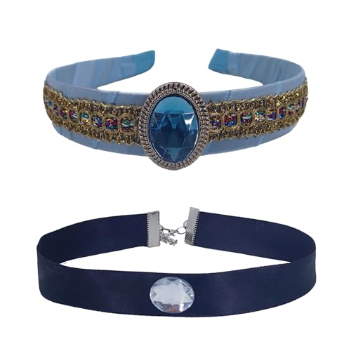 YIZITU Sparkling Pearls Stirnband Und Choker Kostümzubehör Für Kinder Geburtstagsfeiern Und Schulverkleidungsrequisiten Prinzessin Stirnband von YIZITU