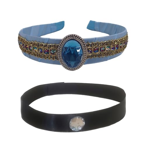 YIZITU Sparkling Pearls Stirnband Und Choker Kostümzubehör Für Kinder Geburtstagsfeiern Und Schulverkleidungsrequisiten Prinzessin Stirnband von YIZITU