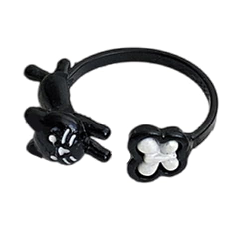 YIZITU Stilvolle, verstellbare Cartoon-Tier-Ringe, elegantes Design, trendiges Schmuck-Accessoire für Damen und Herren, einzigartiger Cartoon-Schmuck, Einheitsgröße, Wie beschrieben, Wie beschrieben von YIZITU