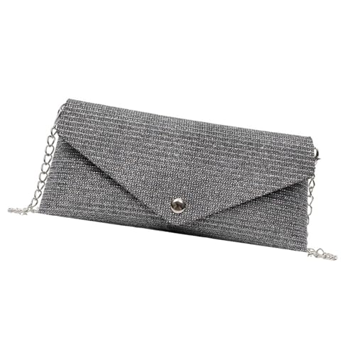 YIZITU Stilvolle Abendtasche mit Kettenriemen, PU-Leder, Umhängetasche, kompakte Aufbewahrung, Outdoor-Aktivitäten, tägliches Pendeln, Damen-Geldbörse, Schwarz , One Size YIZITU Stilvolle Abendtasche mit Kettenriemen, PU-Leder, Umhängetasche, kompakte Aufbewahrung, Outdoor-Aktivitäten, tägliches Pendeln, Damen-Geldbörse, Schwarz , One Size von YIZITU
