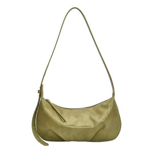 YIZITU Stilvolle Damen-Umhängetasche, PU-Leder, lässige Arbeitstasche, Crossbody-Tasche für den Frühling 2025, mit verstellbarem Riemen, geräumige Pendlertasche mit verstellbarem Riemen, grün, One von YIZITU