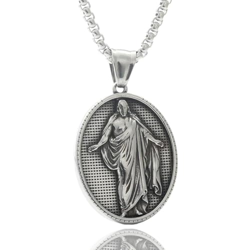 YIZITU Stilvolle Edelstahl Halskette Für Männer Religiöse Merkmale Anhänger Krawatte Einzigartige Designpunk Nackenkette Retro Stil Juwely YIZITU Stilvolle Edelstahl Halskette Für Männer Religiöse Merkmale Anhänger Krawatte Einzigartige Designpunk Nackenkette Retro Stil Juwely von YIZITU