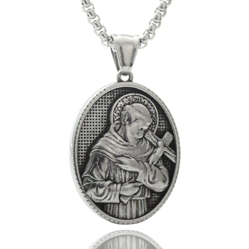 YIZITU Stilvolle Edelstahl Halskette Für Männer Religiöse Merkmale Anhänger Krawatte Einzigartige Designpunk Nackenkette Retro Stil Juwely YIZITU Stilvolle Edelstahl Halskette Für Männer Religiöse Merkmale Anhänger Krawatte Einzigartige Designpunk Nackenkette Retro Stil Juwely von YIZITU