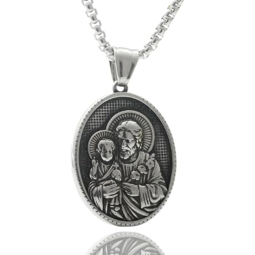 YIZITU Stilvolle Edelstahl Halskette Für Männer Religiöse Merkmale Anhänger Krawatte Einzigartige Designpunk Nackenkette Retro Stil Juwely YIZITU Stilvolle Edelstahl Halskette Für Männer Religiöse Merkmale Anhänger Krawatte Einzigartige Designpunk Nackenkette Retro Stil Juwely von YIZITU