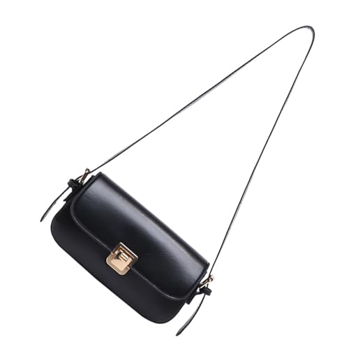 YIZITU Stilvolle Handtasche Schultertaschen PU Leder Unterarm Geldbörse Damen Satchel Geldbörse Geeignet für verschiedene Anlässe Weibliche Unterarmtasche, Schwarz , One Size von YIZITU