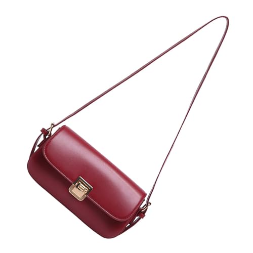 YIZITU Stilvolle Handtasche Schultertaschen PU Leder Unterarm Geldbörse Damen Satchel Geldbörse Geeignet für verschiedene Anlässe Weibliche Unterarmtasche, rot, One Size von YIZITU