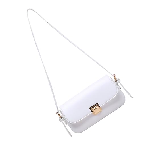 YIZITU Stilvolle Handtasche Schultertaschen PU Leder Unterarm Geldbörse Damen Satchel Geldbörse Geeignet für verschiedene Anlässe Weibliche Unterarmtasche, weiß, One Size von YIZITU