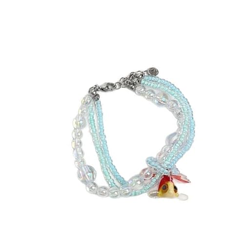 YIZITU Stilvolle Karpfenfisch-Perlen-Halskette, vielseitiges Accessoire, bequemes Tragen für Partys, Verabredungen und sogar Karpfenfisch-Anhänger, Einheitsgröße, Wie beschrieben, Wie beschrieben von YIZITU