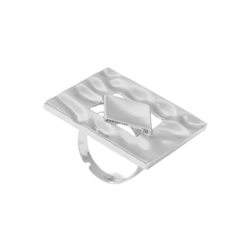 YIZITU Stilvolle Metallringe, geometrisch, bequeme Accessoires, Öffnung, geeignet für den täglichen Gebrauch und jeden Anlass, modische Statement-Ringe, C, Wie beschrieben, Wie beschrieben von YIZITU