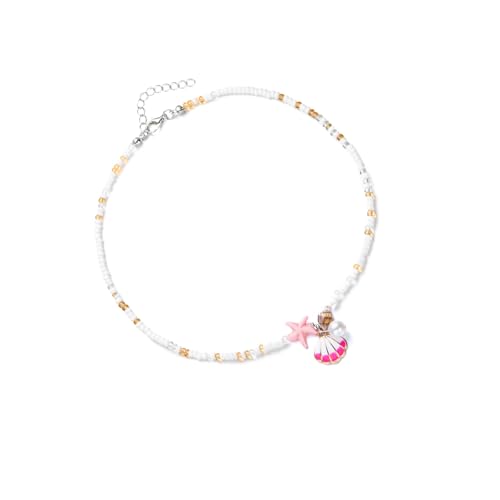 YIZITU Stilvolle Perlen Halskette Shell Charme Halskette Hals Accessoire Colarbone Legierung Textur Geeignet Für Tägliche Perle von YIZITU