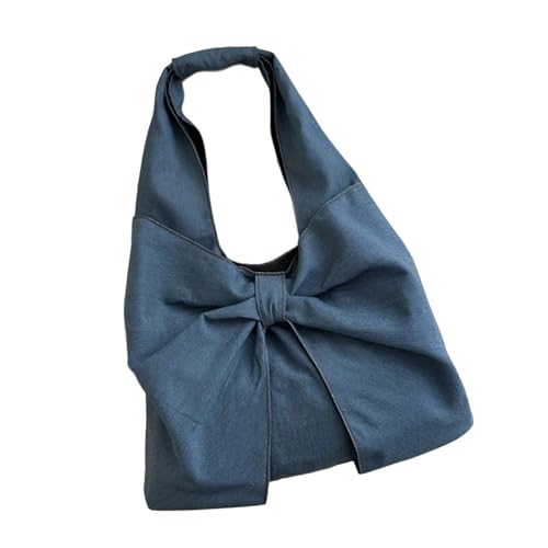 YIZITU Stilvolle Schultertasche mit Schleifendetails, Pendlerfreundliches Design, geräumige Innenseite, Unterarm-Geldbörse, Jeans, Handtasche für Damen, moderne Arbeitstasche, blau, One Size YIZITU Stilvolle Schultertasche mit Schleifendetails, Pendlerfreundliches Design, geräumige Innenseite, Unterarm-Geldbörse, Jeans, Handtasche für Damen, moderne Arbeitstasche, blau, One Size von YIZITU