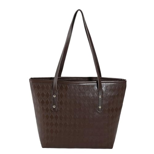 YIZITU Stilvolle Schultertasche mit einem Hauch von Raffinesse für den täglichen Pendler, weiße PU-Tasche, dunkelbraun, One Size von YIZITU