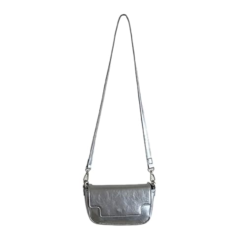 YIZITU Stilvolle Umhängetasche für Damen, Handtasche, modisch, bequem, Stoff, exquisite Hardware, silber von YIZITU