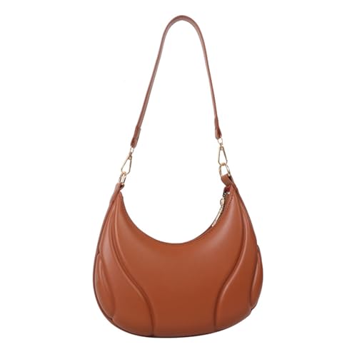 YIZITU Stilvolle Unterarmtasche aus weichem Leder, lässige Handtasche mit Tragegriff oben, für Pendler, Einkaufen und gesellschaftliche Veranstaltungen, braun, One Size von YIZITU