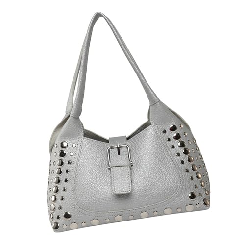 YIZITU Stilvolle Unterarmtasche in praktischen PU-Schultertaschen, Eimer-Handtasche mit geräumigem Innenraum für den täglichen Gebrauch und Veranstaltungen, lässige Tagestasche, silber, One Size YIZITU Stilvolle Unterarmtasche in praktischen PU-Schultertaschen, Eimer-Handtasche mit geräumigem Innenraum für den täglichen Gebrauch und Veranstaltungen, lässige Tagestasche, silber, One Size von YIZITU