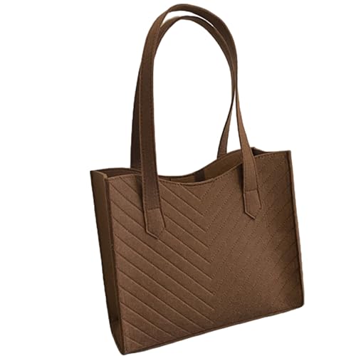 YIZITU Stilvolle und große Tragetasche für Damen, geräumige und vielseitige Handtasche, Filz-Schultertaschen, Tragetasche, coffee, One Size YIZITU Stilvolle und große Tragetasche für Damen, geräumige und vielseitige Handtasche, Filz-Schultertaschen, Tragetasche, coffee, One Size von YIZITU