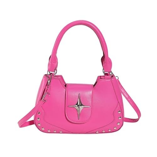 YIZITU Stilvolle und vielseitige Handtasche, einzelne Schultertasche, modische PU-Ledertasche, trendig und praktisch für Damen und Mädchen, hot pink von YIZITU