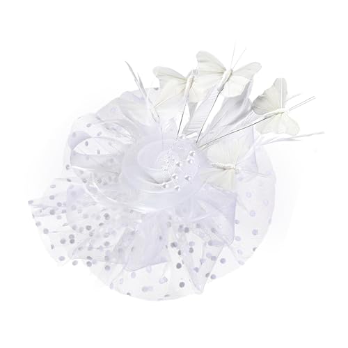 YIZITU Stilvoller Faszinator Dekorierte Kunstperlen Und Schmetterling Design Hochzeit Party Stirnband Braut Haarzubehör Für Frauen Brauthaarband Für Braut von YIZITU