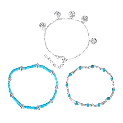 YIZITU Strand Urlaub Ankettchen Armband Einstellbare Mehrschichtschalenstärfische Perlen Dekoration Leichter Fußschmuck Für Frauen Leichter Sandalen Kompatibler Fußschmuck von YIZITU