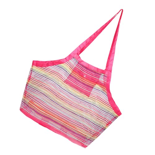 YIZITU Strandtasche Trend Handtasche Große Kapazität Schultertasche Sandspielzeug Picknicks Strand Spielzeug Aufbewahrung Mesh Trend Handtasche Große Kapazität Schulter Sand Picknick, B, One Size von YIZITU
