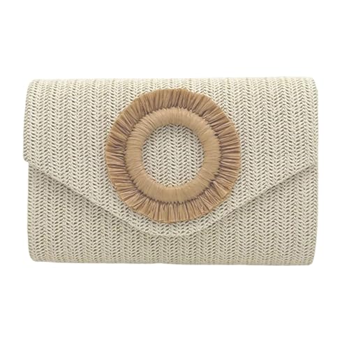 YIZITU Stroh-Clutches Geldbörse für Damen, Crossbody-Tasche, Sommer, Strand, Schultertaschen, Umschlag, Geldbörse, gewebte Abendhandtaschen, Geschenke, Strandtasche, weiß, One Size YIZITU Stroh-Clutches Geldbörse für Damen, Crossbody-Tasche, Sommer, Strand, Schultertaschen, Umschlag, Geldbörse, gewebte Abendhandtaschen, Geschenke, Strandtasche, weiß, One Size von YIZITU