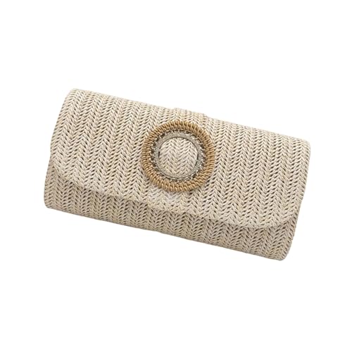 YIZITU Stroh-Clutches Geldbörsen für Damen, Sommer, Strand, Stroh, Geldbörse, gewebter Umschlag, Umhängetasche, Abendhandtasche, Geschenke, Abendhandtasche, weiß, One Size YIZITU Stroh-Clutches Geldbörsen für Damen, Sommer, Strand, Stroh, Geldbörse, gewebter Umschlag, Umhängetasche, Abendhandtasche, Geschenke, Abendhandtasche, weiß, One Size von YIZITU
