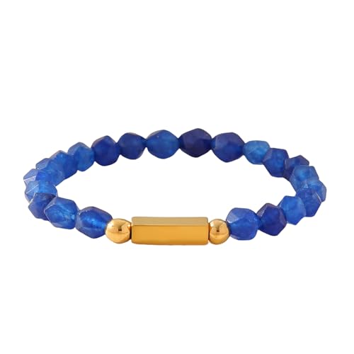 YIZITU Styles Elastisches Armband Handgefertigte Schmuck Perlen Armband Männer Mode Stein Textur Geeignet Für Einzigartige Look Unisex Mode von YIZITU