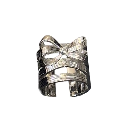 YIZITU Stylischer Silberton Metall Geflochtene Ringe Metall Gewebte Ringe Unqiue Finger Charme Verstärken Ihre Mode Sinne Everyday Wear von YIZITU