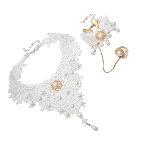 YIZITU Stylish Gothic Halskette Geometrische Spitzenschlüsselblöcke Kette Für Frauen Halloween Neck Kette Punk Styles Partyzubehör Schwarze Spitzen Halskette von YIZITU