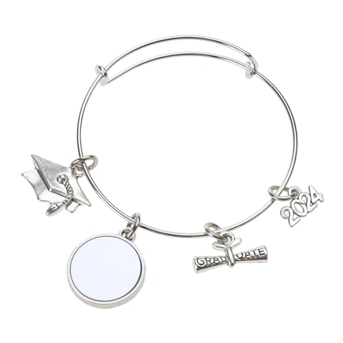 YIZITU Sublimation Blankes Armband 2023 Abschlussarmband Personalisierte Foto Leere Anhänger Manschettenknempel Geschenk Für Frauen Männer Sublimation Charme Für Männer Frauen von YIZITU