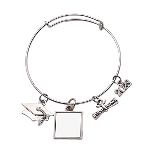 YIZITU Sublimation Blankes Armband 2023 Abschlussarmband Personalisierte Foto Leere Anhänger Manschettenknempel Geschenk Für Frauen Männer Sublimation Charme Für Männer Frauen von YIZITU