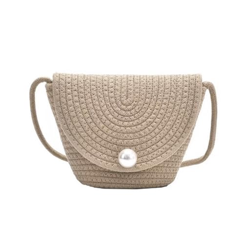 YIZITU Süße böhmische gewebte Baumwolltasche, modische Damen-Umhängetasche, lässige Einkaufstasche, Handtasche für Mädchen, beige von YIZITU