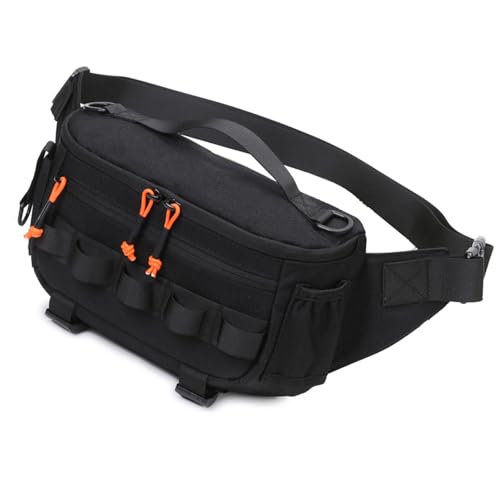 YIZITU Taschen für Angeln, Angeln, Reisen, Sport, spritzwassergeschützt, Hüfttasche für Damen und Herren, Schwarz von YIZITU
